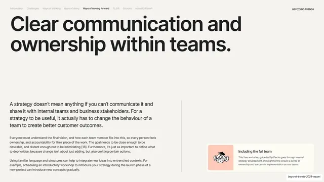 Clear communication and ownership within teams