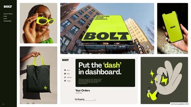 Color in application moodboard