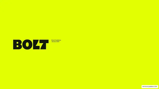 Bolt Brand Guidelines 2024, editorial, swiss, vibrant