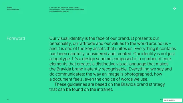 Foreword text slide