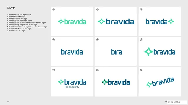 Bravida logo don'ts