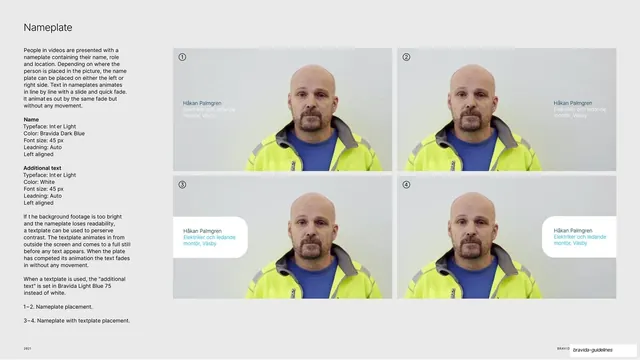 Video nameplate lower-third spec