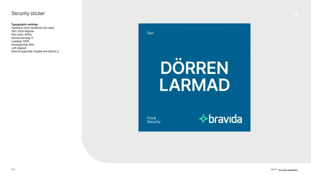 Square security sticker (two-line DORREN LARMAD)