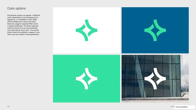 Bravida symbol color treatments grid