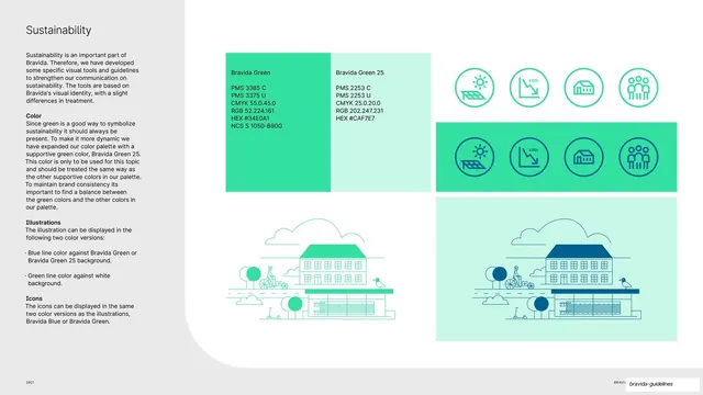 Sustainability color and illustration system