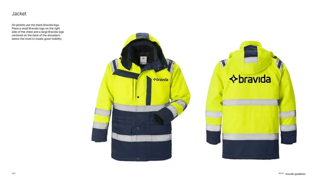 Workwear jacket logo placement