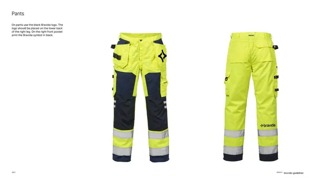 Workwear pants logo placement