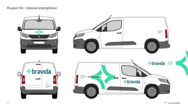 Peugeot van optional green striping