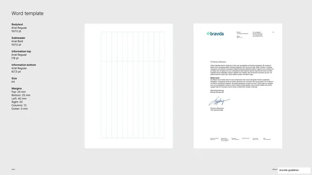 Word letter template and grid