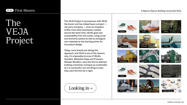 First Movers The VEJA Project overview, editorial, minimal, light