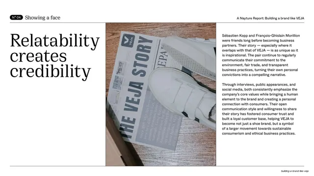 Relatability creates credibility, editorial, minimal, light