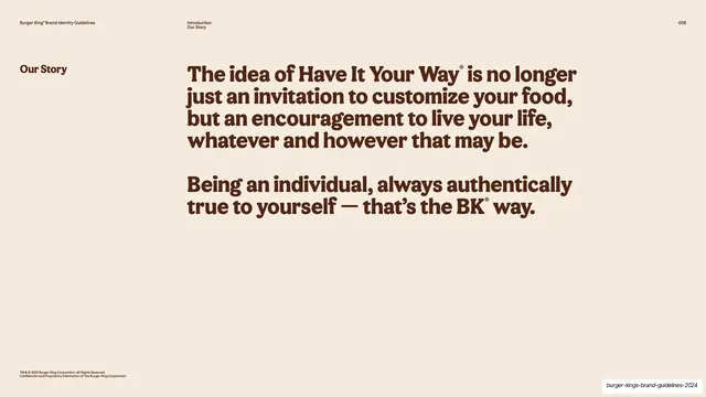 Have It Your Way statement