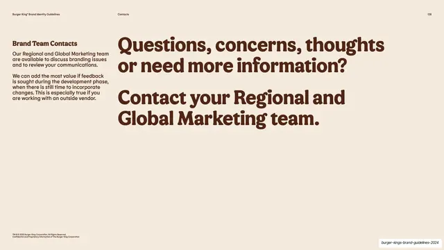 Brand Team Contacts closing statement
