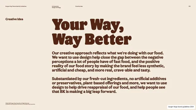 Creative Idea statement "Your Way, Way Better