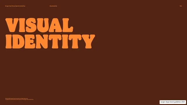 Visual Identity" brown section divider