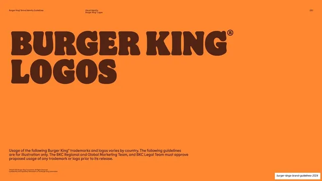 Burger King Logos" orange section divider