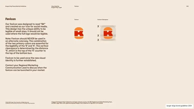 Burger King favicon and clearspace, editorial, minimal, light