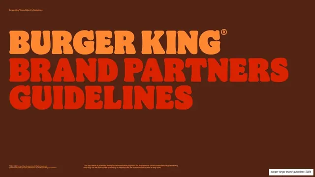 Burger King Brand Partners Guidelines 2024, editorial, retro, warm