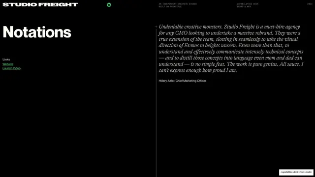 Evmos Notations testimonial (Hillary Adler)
