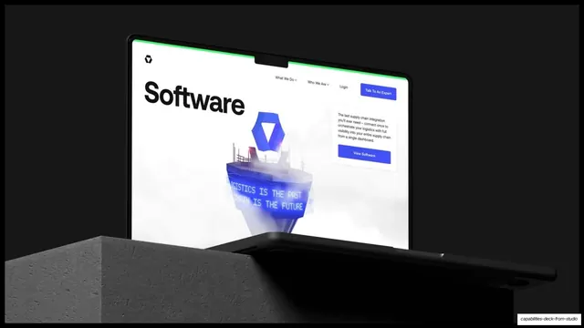 Stord Software homepage on laptop