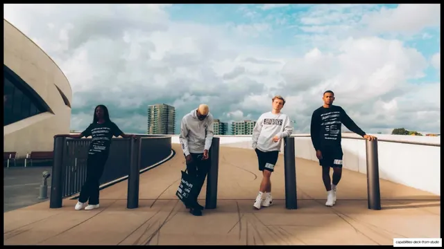 Bad Boys group lookbook (four models on bridge)
