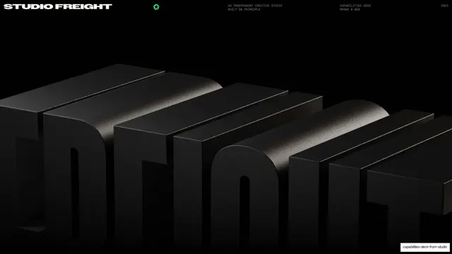 Studio Freight 3D logotype closing visual