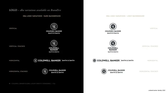 DBA logo lockups on dark and light