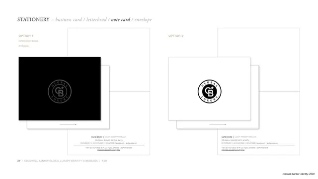 Note card options
