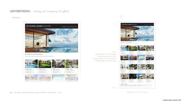 Listing ad template option 1 with measurements
