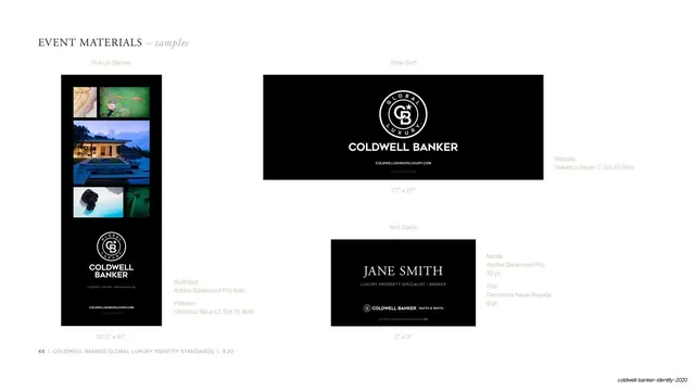 Event materials - production sizes and type