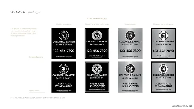 Signage - yard sign options (company and agent)