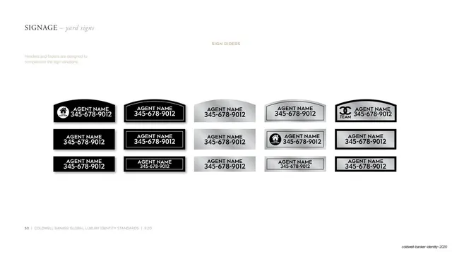 Signage - sign riders (headers and footers)