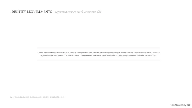 Identity requirements - registered service mark overview, DBA