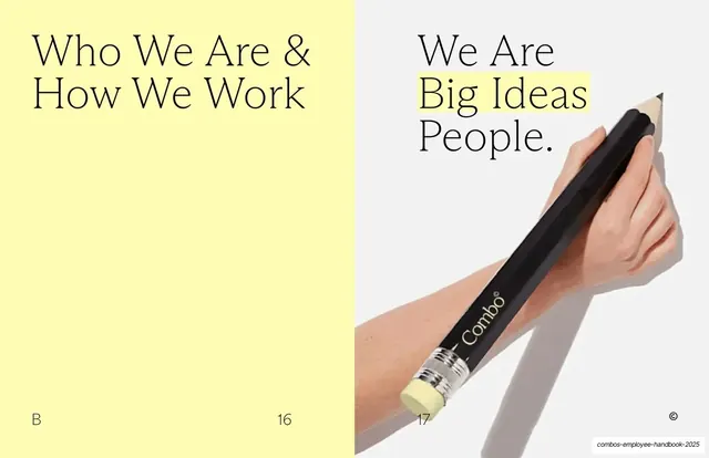 Who We Are section divider with big-pencil photo
