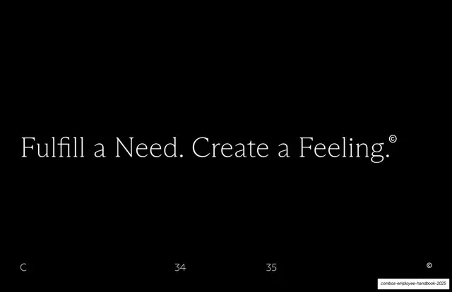 Fulfill a Need. Create a Feeling. quote slide