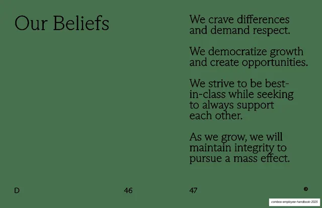 Our Beliefs spread