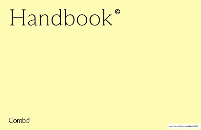 Combo Employee Handbook 2025, editorial, minimal, light