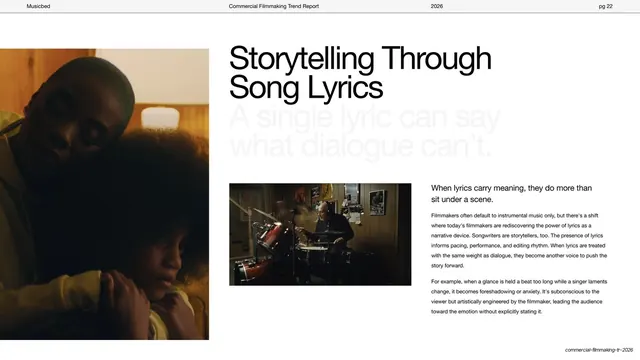 Storytelling Through Song Lyrics spread, editorial, swiss, light