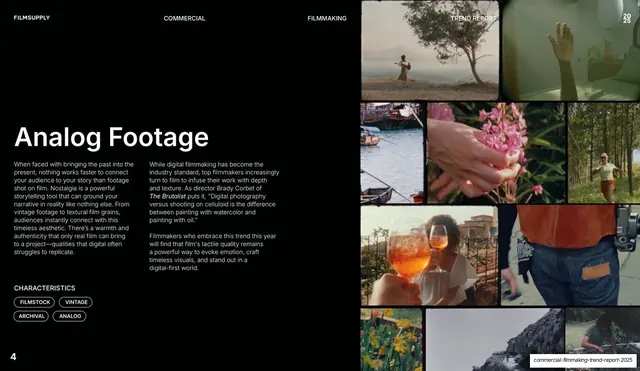 Analog Footage trend, editorial, dark-mode, dark