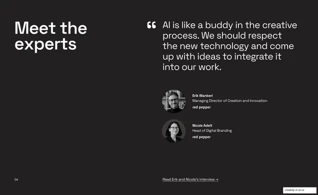 Meet the experts (Erik Wankerl, Nicole Adelt), editorial, minimal, dark