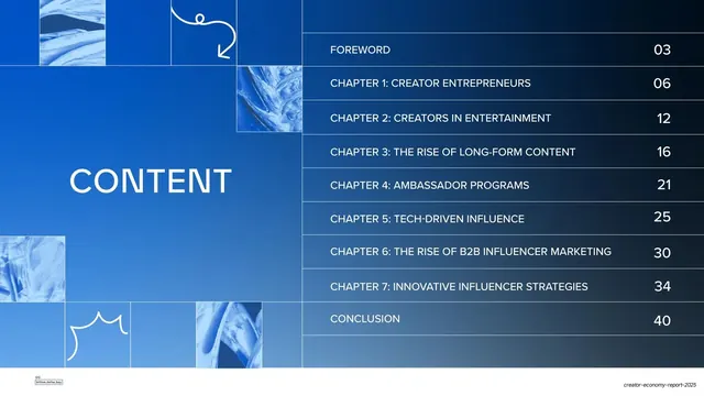 Content table of chapters