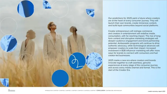 Conclusion summary with field photo and circle cutouts