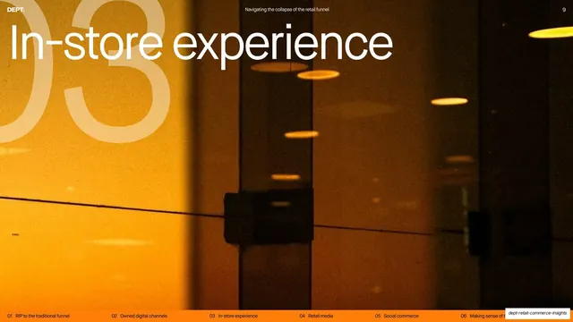 Chapter 03 divider In-store experience, editorial, photographic, warm