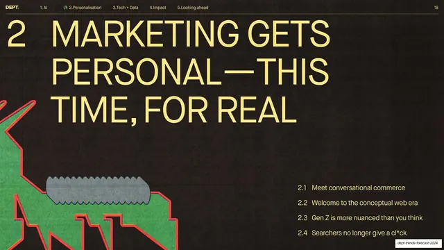 Section 2 divider, Marketing gets personal