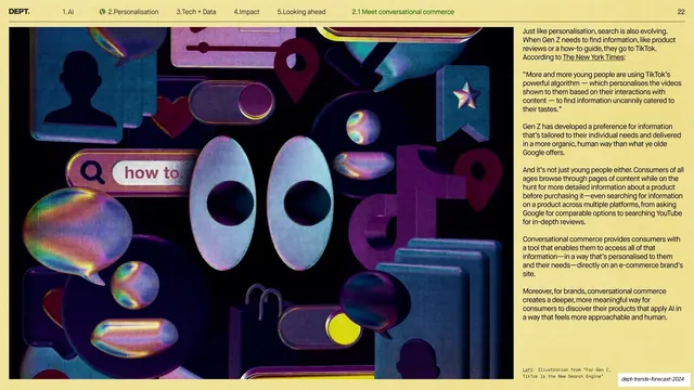 Search is evolving (TikTok 3D collage + body)