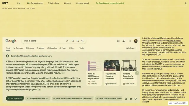Conversational SERPs (Google SERP screenshot + body)