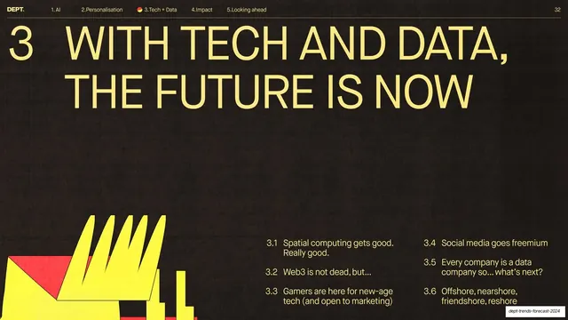Section 3 divider, With tech and data the future is now