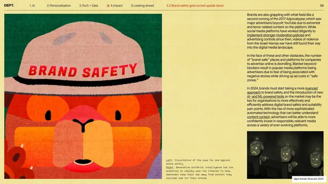 Brand safety illustrated character with body copy