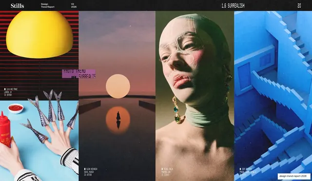 Surrealism four-up imagery spread