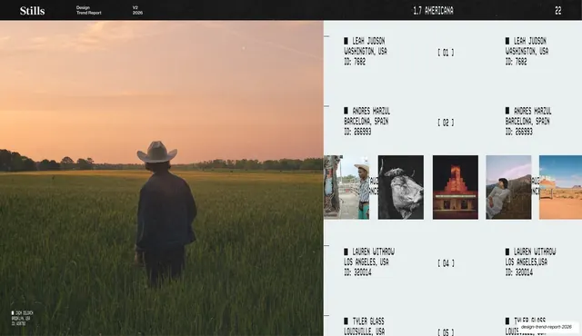 Americana photographer index spread